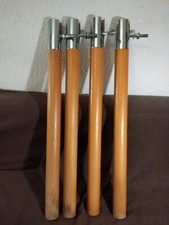 4 Stück Tischbeine für ausziehbaren Esstisch Holz Metall 64x4,5 cm mit Schrauben