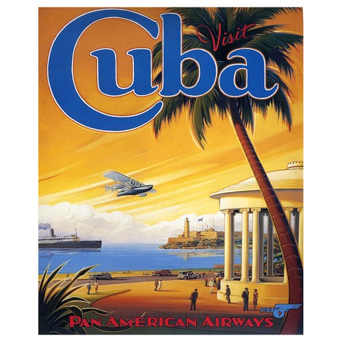 Vintage tourist poster - tourist, kuba