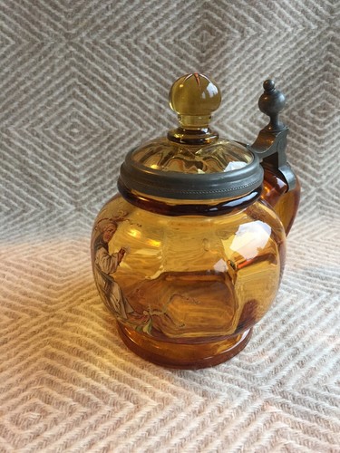 Schöner alter glas bierkrug - schöner,