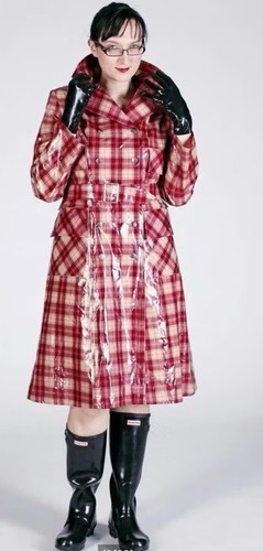 Vintage rot pvc - pvc, gummimantel