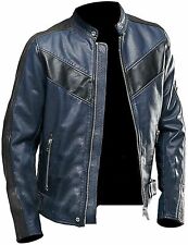 Herren Blau Lederjacke