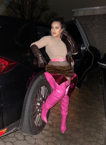 Pink overknee stiefel ganz - pink,