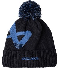 Bauer Bommelmütze Intarsia Navy- Blau Senior