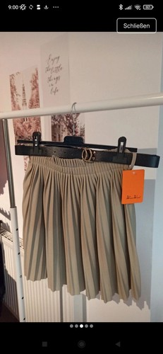 Rock minirock beige plissee - rock,