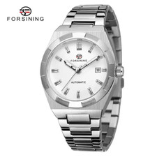 Automatische Herrenuhren Mechanische Armbanduhr Silber Stahl Uhren Chronograph