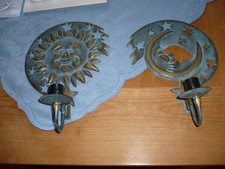 Wandhalter Sonne und Mond fur teelichter oder kerzen.