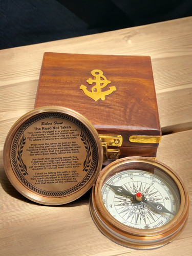 Maritimer messing kompass mit - kompass,