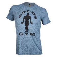 Golds Gym Subtle Toned Burnout Crew Bodybuilding T-Shirt Hellblau Größe S-XXL