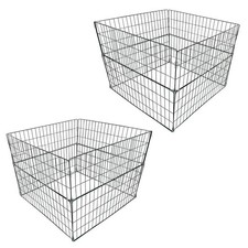 Komposter Metall Garten 90x90x70 cm Draht Gitter Behälter Grün Welpenauslauf Set
