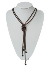 BIBA Halskette Damen Elegant Braun 136cm Metall Perlen Lang