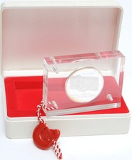 Vintage Oskar Barnack / Ur Leica silver Coin Commemorative Medal in Acryl