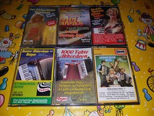 Akkordeon Musik Kassetten 6 MC 1000 Takte Reigen Schlager Hits Andy Dimes #LB418