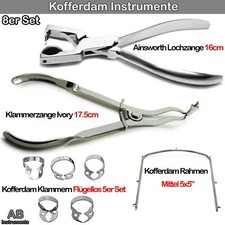 Kofferdam Instrumente Ainsworth Lochzange Ivory Klammerzange Flügellos Klemmen