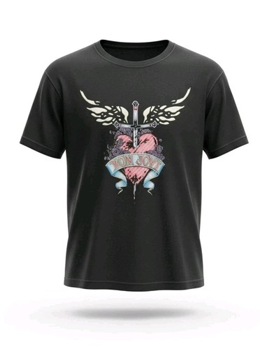 Ladies bon jovi tshirt black - bon,