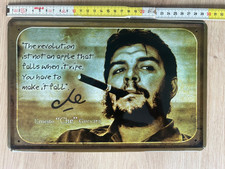 Blechschild Ernesto "Che" Guevara mit Zigarre im Mund (Foto) ca. 20x30 cm