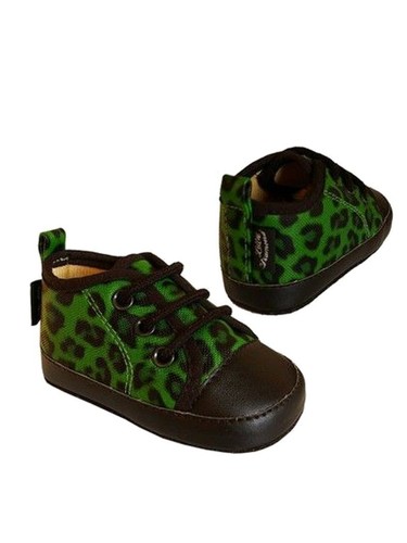 Babyschuhe leopard grün mit - babyschuhe,