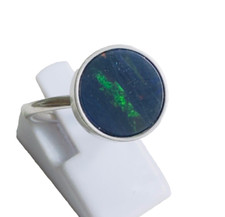 Silberring Opalring schwarzer Opal 800 er  Silber Ring Gr. 56