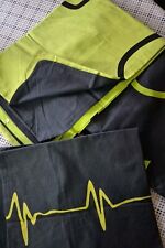 Ikea Bettwäsche Set 4-tlg.  Schwarz/grüngelb Bezug 135x195 Kissen 76x75