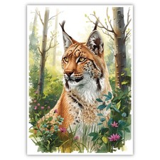 Luchs A4 Kunstdruck Poster