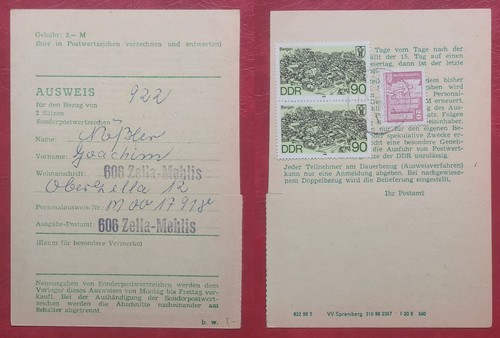Ddr ausweis zum bezug von - ausweis,