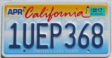 California 2017 Lake Tahoe Grafik USA Auto Nummernschild  License Plate
