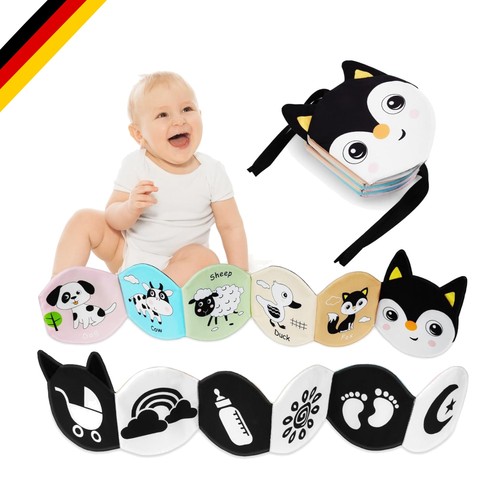 Baby stoffbuch schwarz weiß - baby,