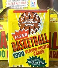 1990 FLEER NBA Basketball (Player Photo Cards) PACK 15 Cards JORDAN IMPORT OVP!!