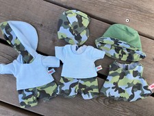 KLEIDUNG für Plüsch Äffchen Gr. 20 cm Puppenkleidung camouflage Zwillinge