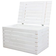 Grosse holztruhe weiss mit - weiss,