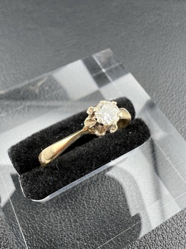 Karat goldring solitär - 18,