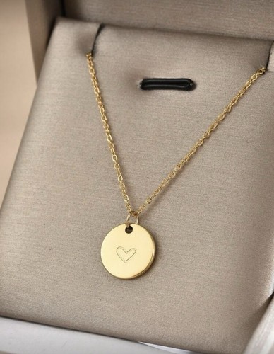 Halskette disc herz gold 18k - gold,