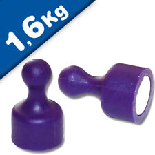 10 x Kegelmagnet / Kegel Pinnwand Magnet klein Ø 12 x 20mm lila, Neodym – 1,6kg
