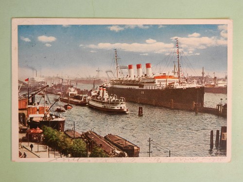 Hamburg hafenbild mit cap - ak,