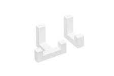 Moderner Kleider Haken weiss eckig TETRIS Garderoben-haken Wandhaken Mantelhaken