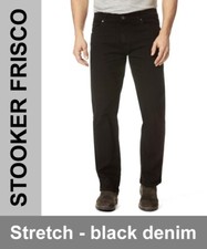 STOOKER FRISCO STRETCH / black denim / schwarz / 5-Pocket / HERREN JEANS HOSE