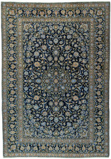 Perserteppich Kashan Kork 345 x 244 cm Orientteppich Top Zustand - Dunkelblau