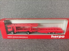 Herpa 1:87 in OVP; 141024 MAN F90 PKW-Autotransporter-Hängerzug ( rot; neutral )