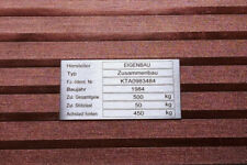 Typenschild Edelstahl, PKW