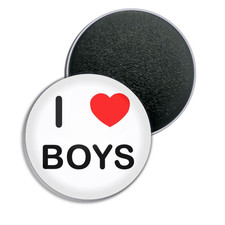 Jungen I Love Herz Kühlschrankmagnet Knopf Anstecker (25, 55 oder 77 mm)