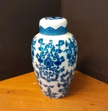 Prächtige Deckelvase v. Rosenthal Porzellan,  handbemalt , blau-weiß , 28 cm
