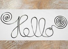Gebogener Schriftzug „Hello“ aus 3mm Aluminiumdraht  H15 cm x B37 cm