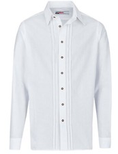 Trachtenhemd reine Baumwolle weiss mit Biesen weiches Tragegefühl M bis 3XL Neu