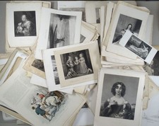 Großes Konvolut Graphiken 400+ Stahlstiche Portraits Religiöses Genre 19. Jh.