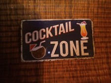 COCKTAIL ZONE Blechschild 30x17cm Schild