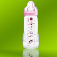 MAM Babyflasche 330 ml mit Sauger, 6 Monate, Rosa, für 2 Jahre, sortiert