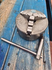 Vintage Rohm 3-Backen 110mm (4-3/8) Drehbankfutter A 4001 mit Vierkantschlüssel