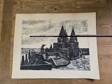 Signierte Grafik Stadtansicht