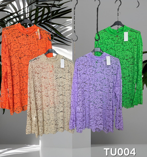 Damen spitzen tunika shirt - spitzen,