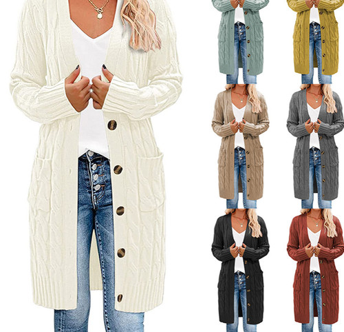 Damen langarm strickjacke - damen,