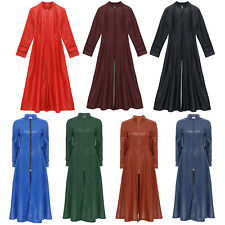 DE Damen PVC Leder Trenchcoat Jacke Mit Reißverschluss Sexy Kleid Body Clubwear